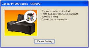 Cara mengatasi masalah Printer canon IP Ink Absorber Is Almost Full