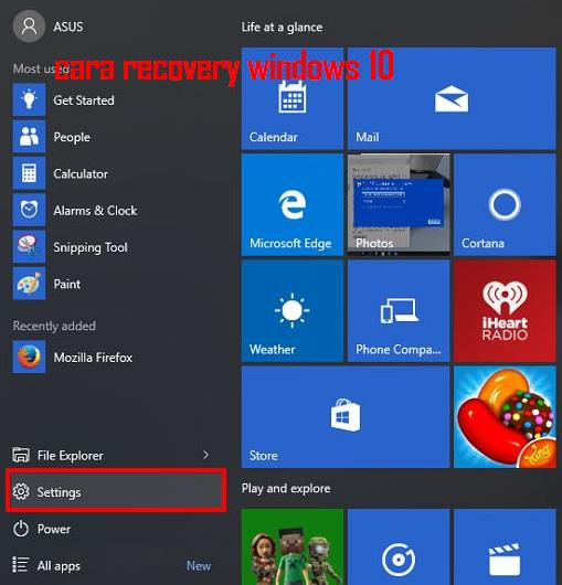 Cara recovery reset windows 10 untuk PC Laptop